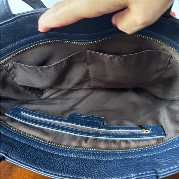 Onna Ehrlich Carrie Tote Handbag Navy Leather NEW - Picture 5 of 7